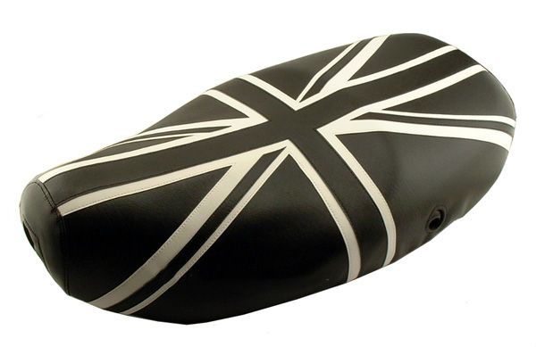 Black and White Union Jack Vespa LX 50 150 Scooter Seat Cover